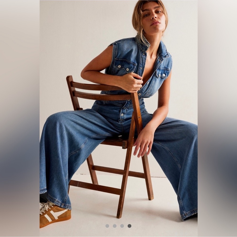 Free People CRVY Badlands Coverall We The Free Wide Leg Stagecoach Festival - Picture 2 of 13